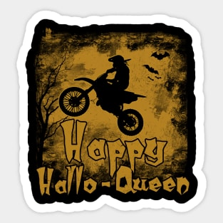 Women Motocross Happy Hallo-Queen Sticker